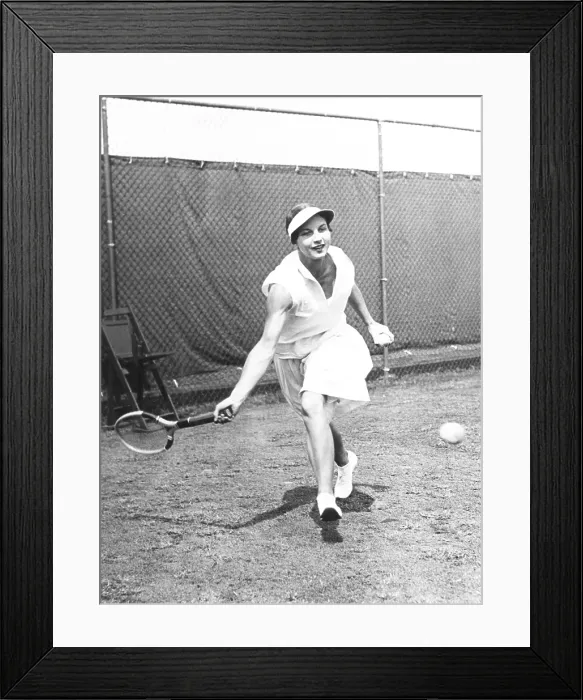 Framed Print : Helen Wills Moody in Doubles action at the U.S. Tennis Championships, Forest Hills. Aug. 1931. She won the U.S. Women's Singles Tennis Championship. (CSU_2015_11_1576)