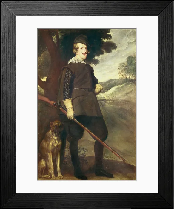 Framed Print : VELAZQUEZ, Diego Rodrguez de Silva (1599-1660). Philip IV as a Hunter. 1634 - 1636. Portrait dressed as a hunter. Baroque art. Oil on canvas. SPAIN. Madrid. Prado Museum