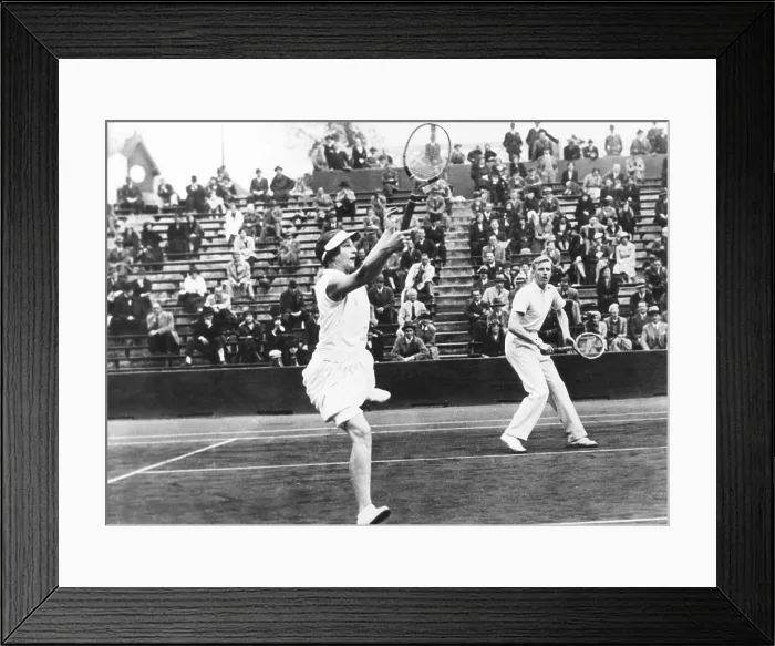 Framed Print : Americans Helen Wills Moody and Sidney Wood, in mixed doubles play in France. May 31, 1932