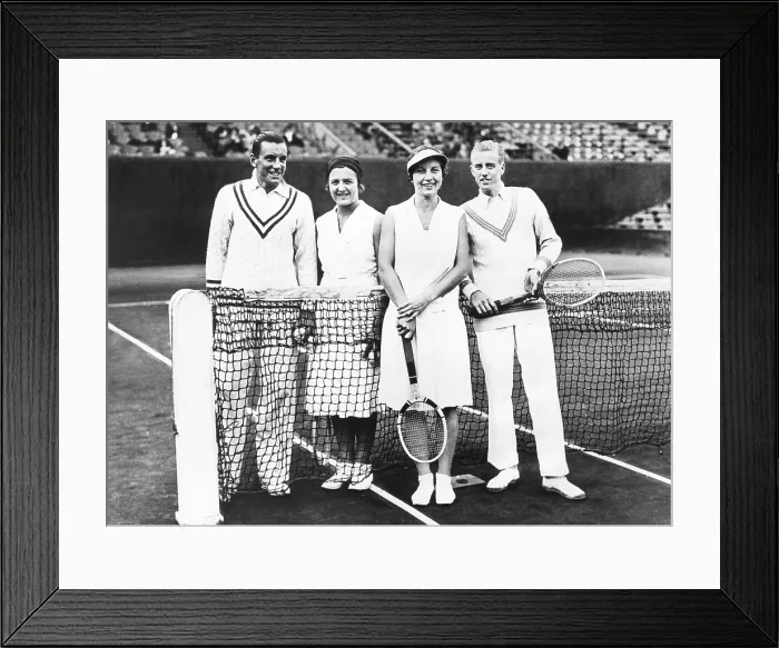 Framed Print : Fred Perry and Betty Nuthall (left) of Britain won the French Mixed Doubles Championship. June 7, 1932