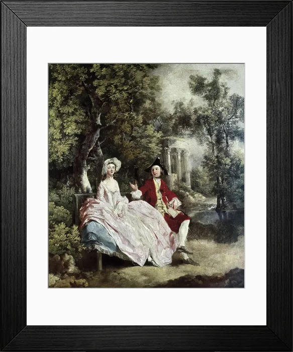 Framed Print : GAINSBOROUGH, Thomas (1727-1788). Conversation in a Park, portrait of the artist and his wife, Margaret Burr at the time of their marriage. 1749 - 1780