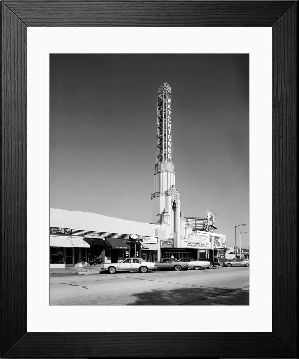 Framed Print : Los Angeles, the Watchtower Theater, aka Leimert Park Theater