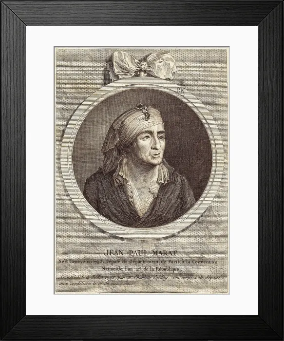 Framed Print : MARAT, Jean-Paul (1743-1793). Etching. SPAIN. Madrid. National Library. AISA / Everett Collection**US SALES ONLY**