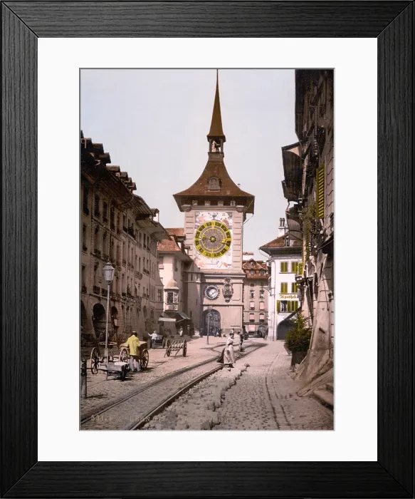 Framed Print : Switzerland, the clock tower, Berne, photochrom, circa early 1900s