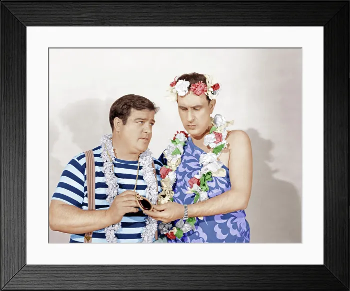 Framed Print : PARDON MY SARONG, from left: Lou Costello, Bud Abbott, (aka Abbott and Costello), 1942