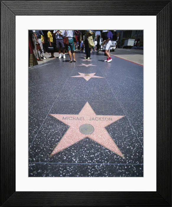 Framed Print : JACKSON, Michael (1958). American singer and composer. Michael Jackon's Star on the Walk of Fame. UNITED STATES OF AMERICA. CALIFORNIA. Los Angeles. Hollywood