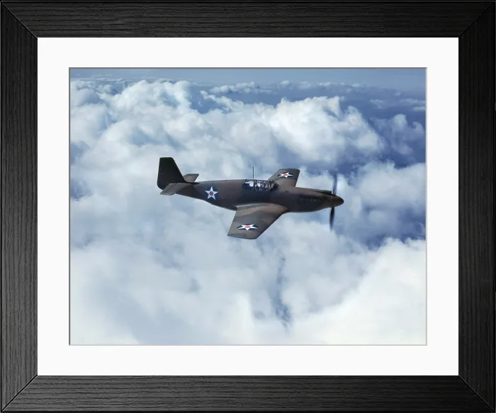Framed Print : World War II, North American P-51 mustang fighter plane in service with Britain's Royal Air Force, photograph by Mark Sherwood, October, 1942