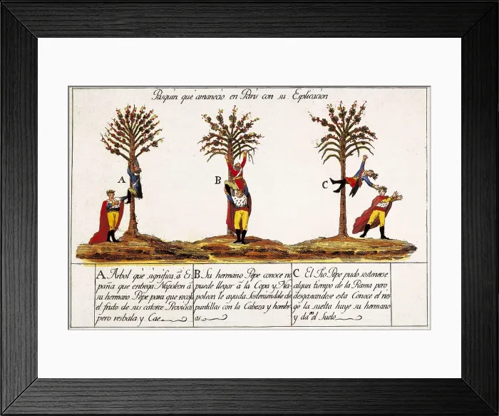 Framed Print : Spain (1808-1814). Peninsular War. Caricature of Joseph and Napoleon Bonaparte. Engraving. SPAIN. Madrid. Municipal Museum. AISA / Everett Collection**US SALES ONLY**