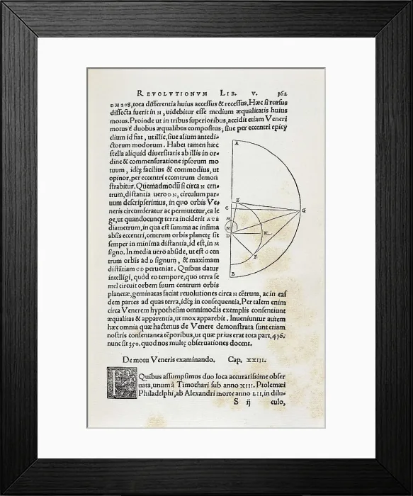 Framed Print : COPERNICUS, Nicolaus (1473-1543). 'De Revolutionibus Orbium Coelestium'. SPAIN. Barcelona. Biblioteca de Catalunya (National Library of Catalonia)
