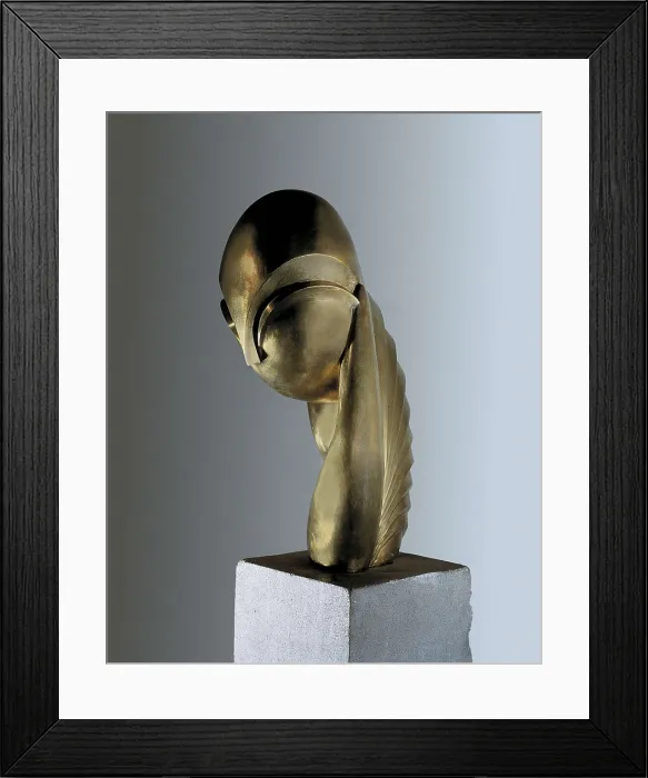 Framed Print : BRANCUSI, Constantin (1876-1957). Mademoiselle Pogany III. 1933. Sculpture on bronze. FRANCE. Paris
