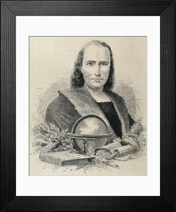 Framed Print : COLUMBUS, ChrIstopher (1451-1506). Portrait of Cristbal Coln. Engraving. SPAIN. Madrid. National Library. AISA / Everett Collection**US SALES ONLY**