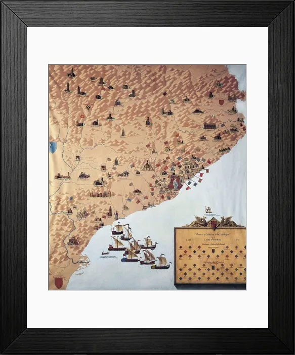 Framed Print : Catalonia (s. XIV). Baronies and feuds of the city of Barcelona. SPAIN. Barcelona. Barcelona City History Museum. AISA / Everett Collection**US SALES ONLY**