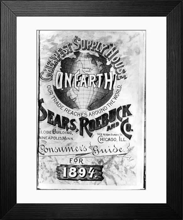 Framed Print : The front cover of the original 1894 Sears catalog.. Courtesy: CSU Archives  /  Everett Collection