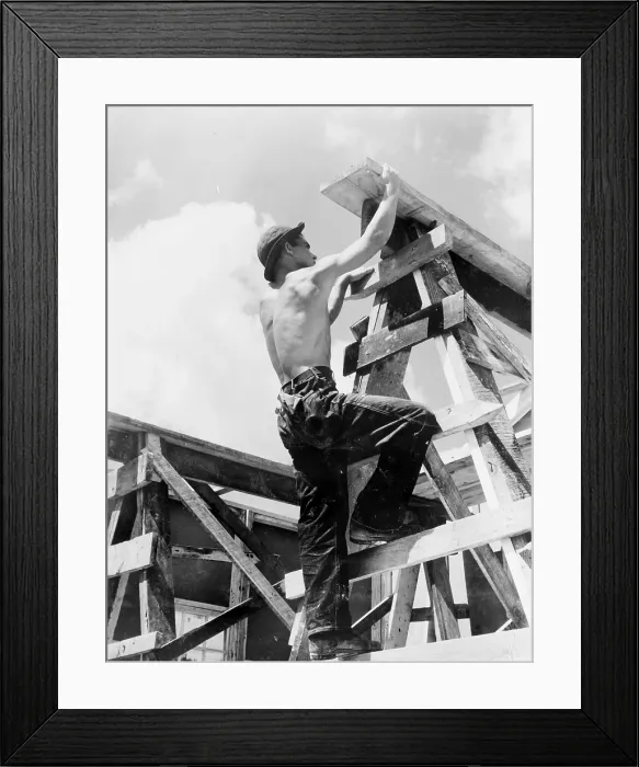 Framed Print : Civilian Conservation Corps at work. Enrollee William L Framed Print : Civilian Conservation Corps at work. Enrollee William L