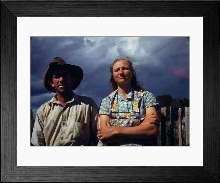 Framed Print : Faro Caudill, Doris Caudill, homesteaders, photograph by Lee Russell, Pie Town, New Mexico, October, 1940 Framed Print : Faro Caudill, Doris Caudill, homesteaders, photograph by Lee Russell, Pie Town, New Mexico, October, 1940
