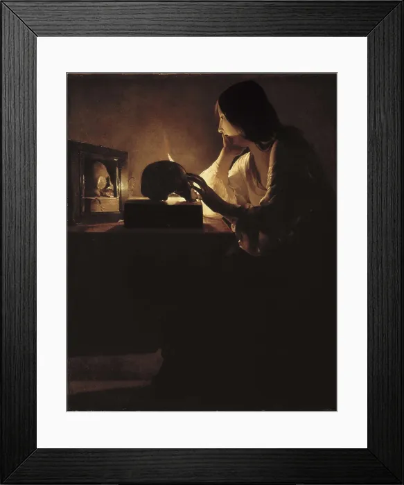 Framed Print : LA TOUR, Georges de (1593-1652). The Repentant Magdalen. ca. 1640. Baroque art. Oil on canvas. UNITED STATES OF AMERICA. Washington. National Gallery of Art Framed Print : LA TOUR, Georges de (1593-1652). The Repentant Magdalen. ca. 1640. Baroque art. Oil on canvas. UNITED STATES OF AMERICA. Washington. National Gallery of Art