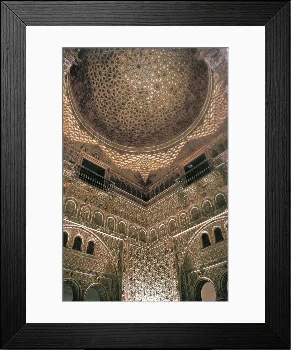 Framed Print : SPAIN. Sevilla. Royal Alcazars. Saln de los Embajadores (Hall of the Ambassadors) with the ribbon cupola, work by Diego Ruz built in 1427. Architecture