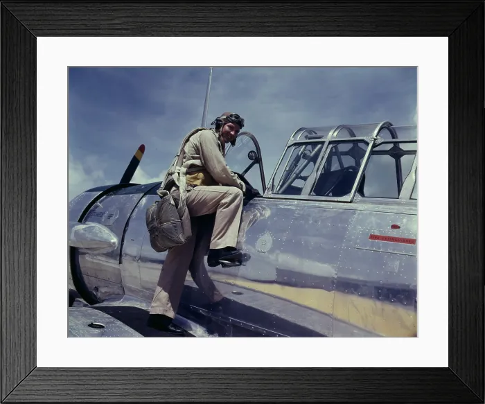 Framed Print : World War II, Cadet L. Deitz, at the Naval Air Base, photograph by Howard R. Hollem, Corpus Christi, Texas, August, 1942