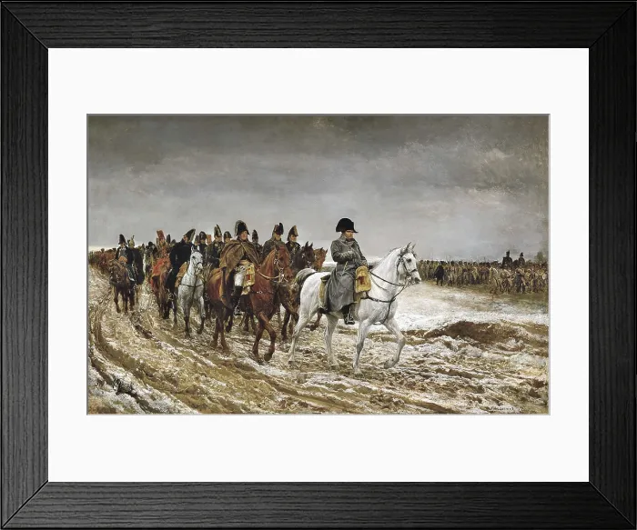 Framed Print : MEISSONIER, Ernest (1815-1891). Napoleon on Campaign in France, 1814. 1864. The Emperor of France with Marshalls Ney and Berthier and Generals Drouot, Gourgaud, de Flahaut Framed Print : MEISSONIER, Ernest (1815-1891). Napoleon on Campaign in France, 1814. 1864. The Emperor of France with Marshalls Ney and Berthier and Generals Drouot, Gourgaud, de Flahaut