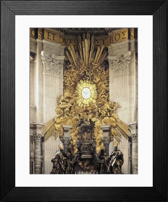 Framed Print : BERNINI, Giovanni Lorenzo (1598-1680). Chair of Saint Peter. 1647 - 1653. VATICAN CITY. Saint Peter's Basilica. Baroque art. Sculpture