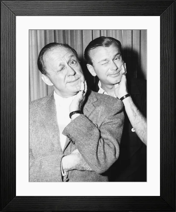Framed Print : Jack Benny and Jack Parr pose with similar facial expressions, Dec. 2, 1959 Framed Print : Jack Benny and Jack Parr pose with similar facial expressions, Dec. 2, 1959