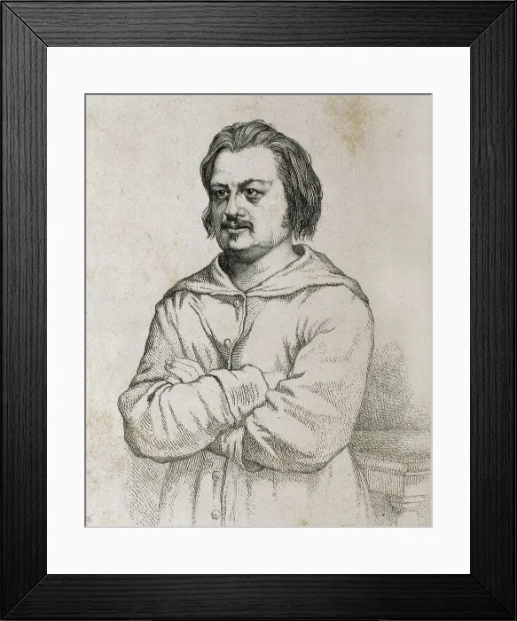 Framed Print : BALZAC, Honor de (1799-1850). Portrait of Honor Balzac with a monk's habit. Engraving. AISA / Everett Collection**US SALES ONLY**