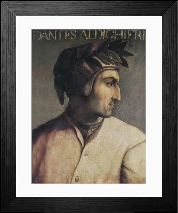 Framed Print : DANTE ALIGHIERI (1265-1321). Anonymous portrait. Oil on canvas. ITALY. Florence. Galleria degli Uffizi (Uffizi Gallery). AISA / Everett Collection**US SALES ONLY**