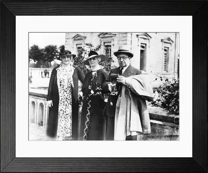 Framed Print : Anne Tracy Morgan and Mrs. W. K. Vanderbilt, a.k.a. Anne Sands Rutherfurd Vanderbilt. At right is former French Premier Andre Tardieu