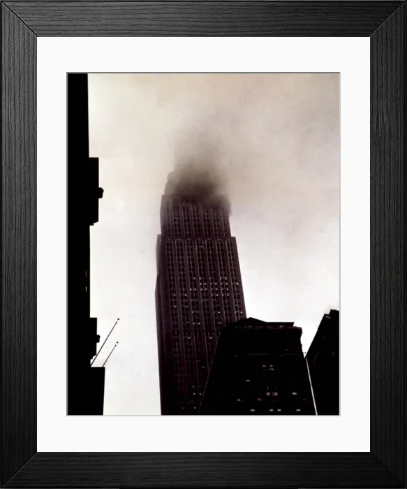 Framed Print : The Empire State Building in New York City after being hit by a plane in 1945.. Courtesy: CSU Archives  /  Everett Collection