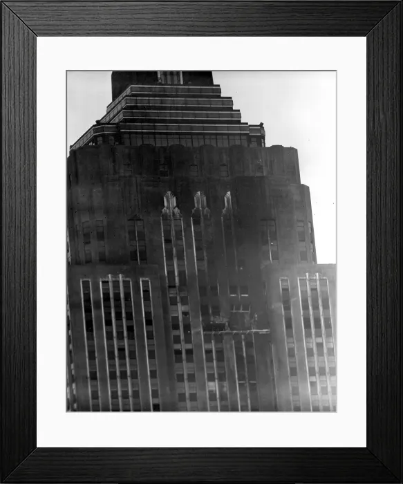 Framed Print : NEW YORK--This is how the south side wall of the Empire State Building in New York appears the day after an Army B-25, lost in the fog Framed Print : NEW YORK--This is how the south side wall of the Empire State Building in New York appears the day after an Army B-25, lost in the fog