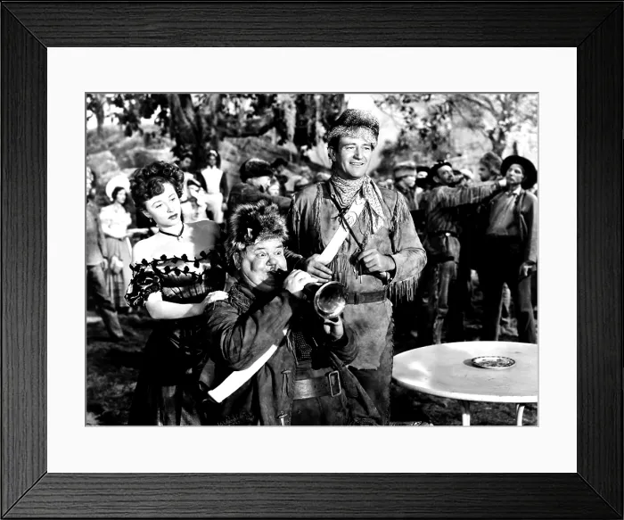 Framed Print : THE FIGHTING KENTUCKIAN, from left, Vera Ralston, (aka Vera Hruba Ralston), Oliver Hardy, John Wayne, 1949 Framed Print : THE FIGHTING KENTUCKIAN, from left, Vera Ralston, (aka Vera Hruba Ralston), Oliver Hardy, John Wayne, 1949