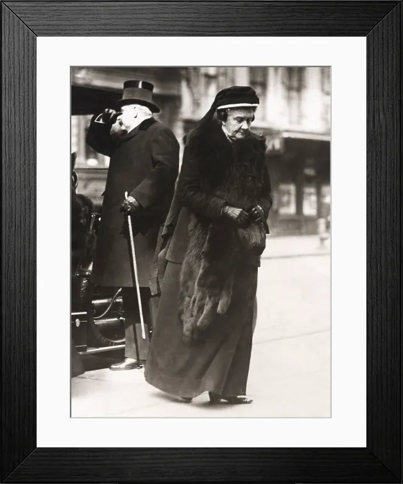 Framed Print : Frances Louisa Tracy Morgan, widow of J.P. Morgan Sr. attending the funeral of John L. Cadwalder. At left is her son, John Pierpont Morgan, Jr. March 14, 1914 Framed Print : Frances Louisa Tracy Morgan, widow of J.P. Morgan Sr. attending the funeral of John L. Cadwalder. At left is her son, John Pierpont Morgan, Jr. March 14, 1914