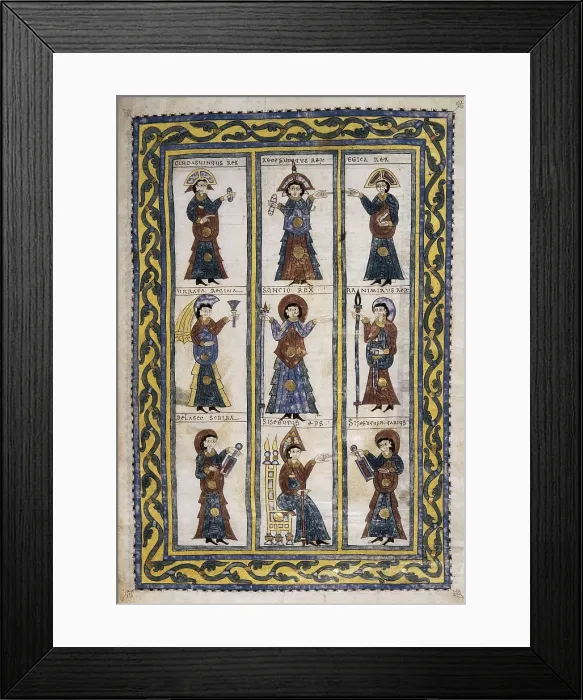 Framed Print : Codex Aemilianensis. 992-994. Council of Hispanic bishops during the Visigothic domination. Mozarabic art. Miniature Painting. SPAIN. San Lorenzo de El Escorial