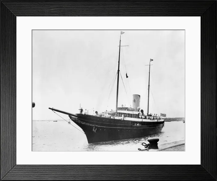 Framed Print : J.P. Morgan Jr.'s yacht Corsair, as it arrived in Southampton, England, July 27, 1934