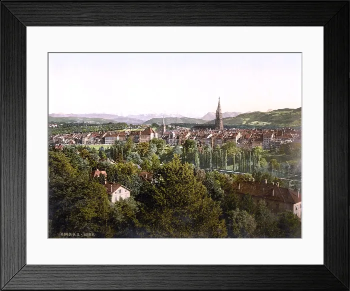Framed Print : Switzerland, the Swiss alps, Berne, photochrom, circa early 1900s