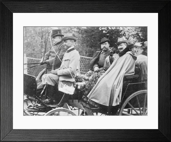 Framed Print : Czar Nicholas II (right of center), of Russia, and, Kaiser William II (front right), the last German Emperor, circa 1900s