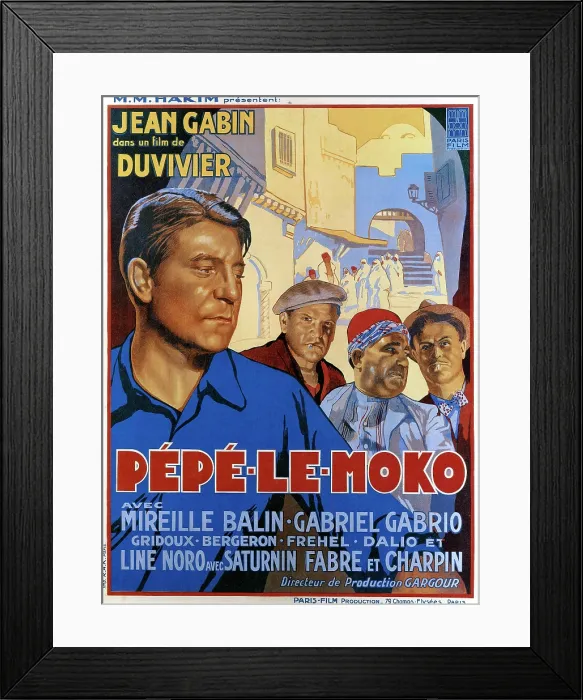 Framed Print : PEPE LE MOKO, Jean Gabin (left), 1937