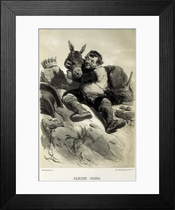Framed Print : NANTEUIL, Celestn (1813-1873). Sancho Panza. 1856. Litography. SPAIN. Madrid. National Library. AISA / Everett Collection**US SALES ONLY**