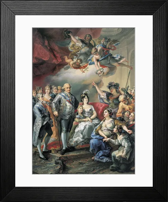 Framed Print : LOPEZ Y PORTAA, Vicente (1772-1850). Painting Paying Homage to Charles IV and his Family. c. 1802. The event took place in November 1802. Realism. Oil on canvas. SPAIN. Madrid