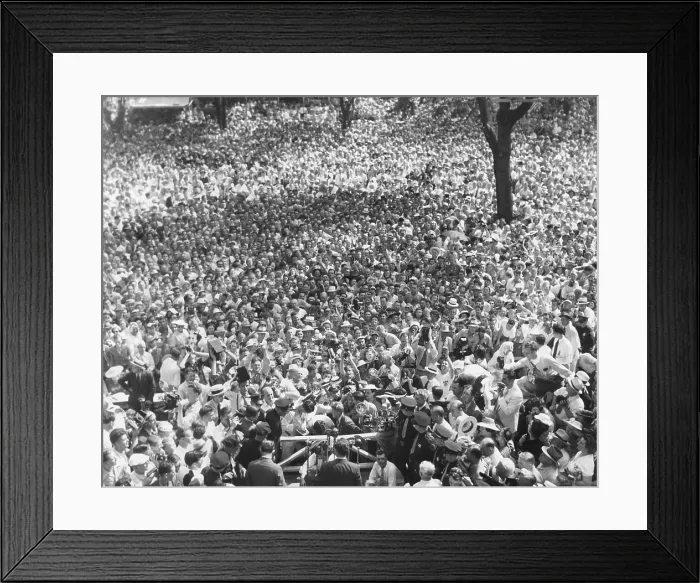 Framed Print : Wendell Willkie, make a campaign speech to thousands at Elwood, Indiana, High School