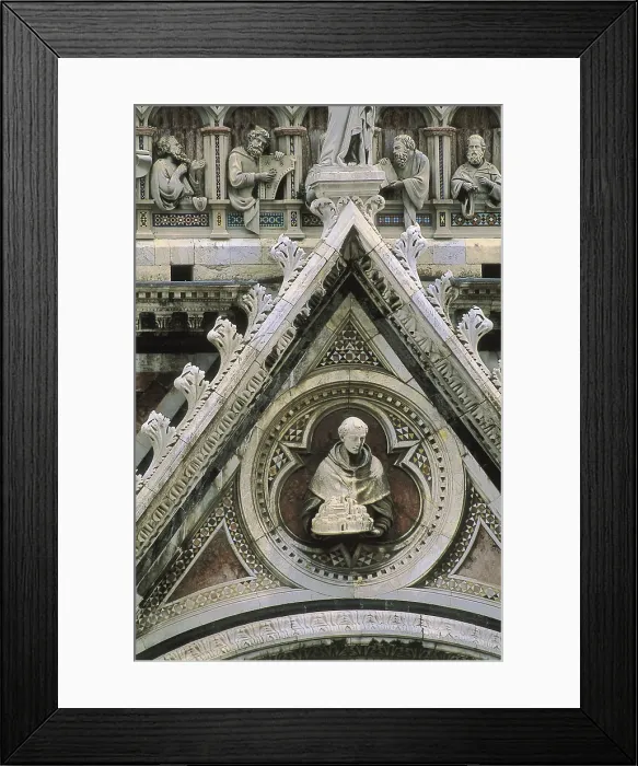 Framed Print : Duomo di Siena. 1150-1380. ITALY. TUSCANY. Siena. Cathedral. Sculpture of the faade, work by Giovanni Pisano (1284-1299). Gothic art. Sculpture Framed Print : Duomo di Siena. 1150-1380. ITALY. TUSCANY. Siena. Cathedral. Sculpture of the faade, work by Giovanni Pisano (1284-1299). Gothic art. Sculpture