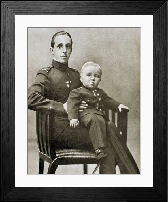Framed Print : Spain (1908). King Alfonso XIII and the Prince of Asturias. AISA / Everett Collection**US SALES ONLY**
