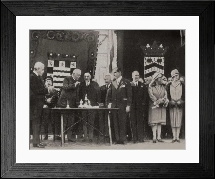 Framed Print : SPAIN. Jerez de la Frontera. Spain. Primo de Rivera's Dictatorship (1923-1930). Miguel Primo de Rivera visiting Jerez de la Frontera