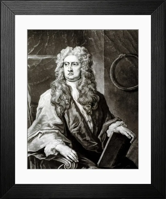 Framed Print : Newton, Sir Isaac (1642-1727). Portrait of Isaac Newton. Engraving. AISA / Everett Collection**US SALES ONLY** Framed Print : Newton, Sir Isaac (1642-1727). Portrait of Isaac Newton. Engraving. AISA / Everett Collection**US SALES ONLY**