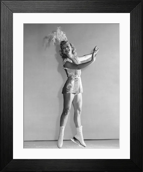 Framed Print : IT'S A PLEASURE, Sonja Henie, in rehearsal, 1945