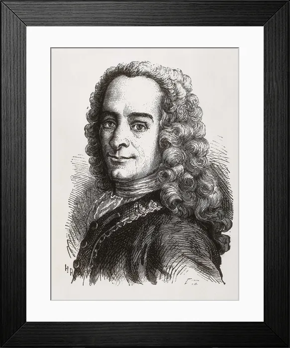 Framed Print : VOLTAIRE, Franois-Marie Arouet, also known as (1694-1778). Engraving. AISA / Everett Collection**US SALES ONLY** Framed Print : VOLTAIRE, Franois-Marie Arouet, also known as (1694-1778). Engraving. AISA / Everett Collection**US SALES ONLY**