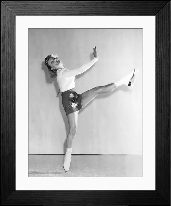 Framed Print : IT'S A PLEASURE, Sonja Henie, in rehearsal, 1945