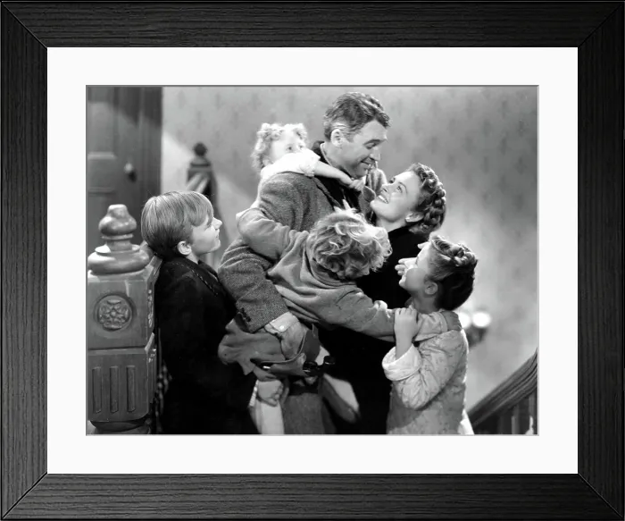 Framed Print : IT'S A WONDERFUL LIFE, Larry Simms, Jimmy Hawkins, James Stewart, Donna Reed, Karolyn Grimes, 1946