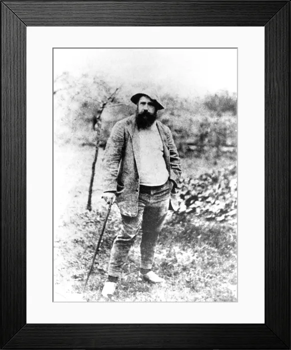 Framed Print : Claude Monet, at age 49, in his garden at Giverny, France 1890. Photo by Theodore Robinson. (CSU_2015_11_1547) Framed Print : Claude Monet, at age 49, in his garden at Giverny, France 1890. Photo by Theodore Robinson. (CSU_2015_11_1547)