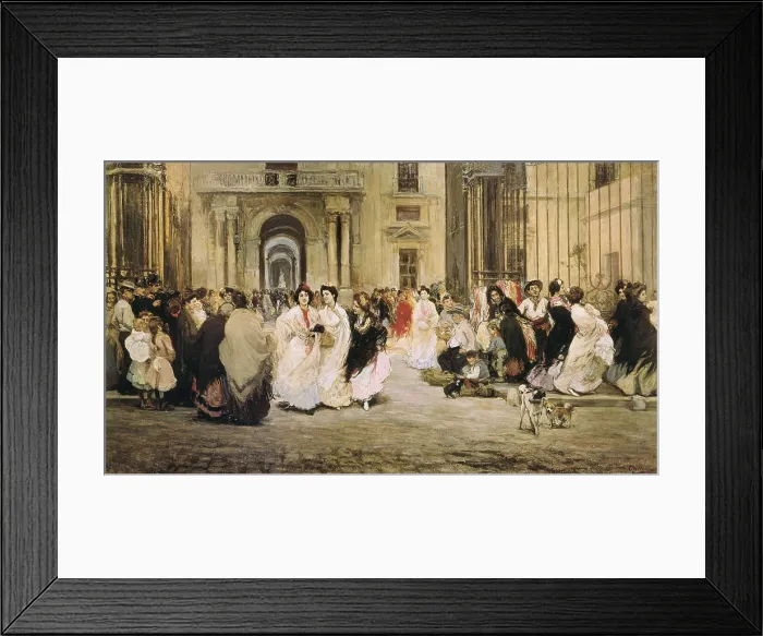 Framed Print : BILBAO Y MARTINEZ, Gonzalo (1860-1938). The exit of the cigarmakers from the Tobacco Factory in Seville. beg. 20th c. Oil on canvas. SPAIN. Sevilla. Fine Arts Museum Framed Print : BILBAO Y MARTINEZ, Gonzalo (1860-1938). The exit of the cigarmakers from the Tobacco Factory in Seville. beg. 20th c. Oil on canvas. SPAIN. Sevilla. Fine Arts Museum